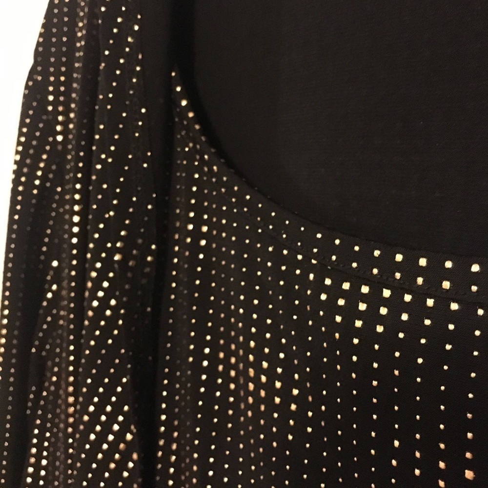 JM Collection Gold Studded Layered Hi-Lo Top | Business Casual Bling Tunic | XL - Picture 4 of 5